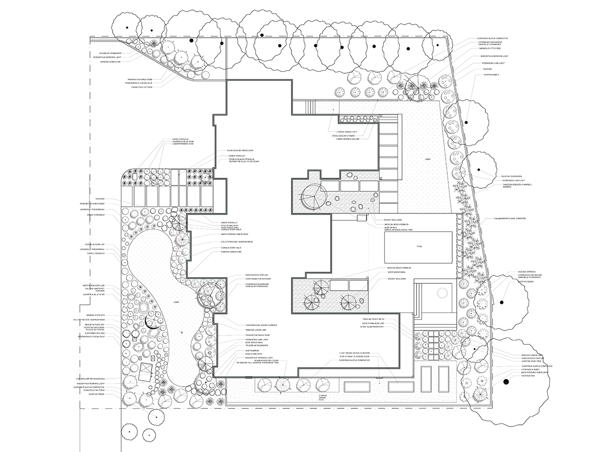 residential landscaping construction progress
