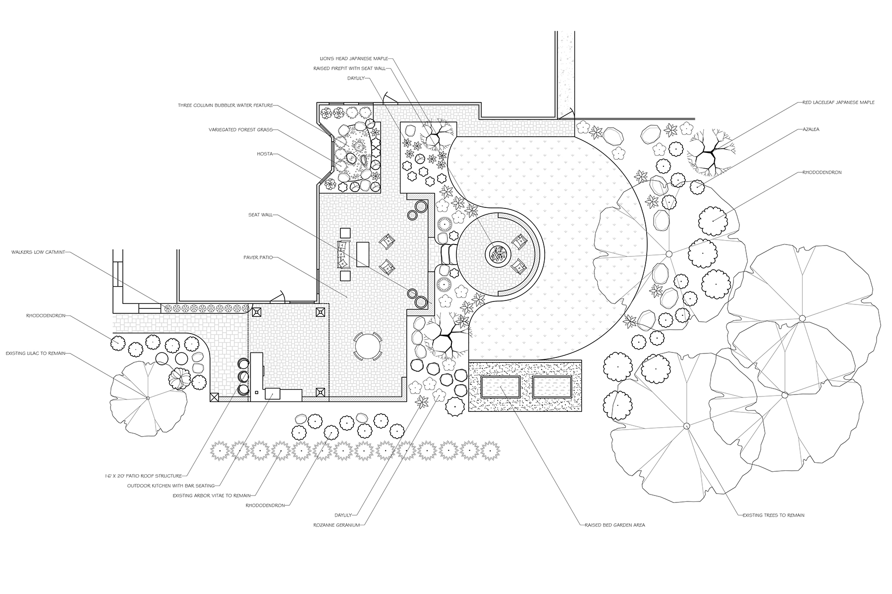 11x17 H Plan residential landscaping construction progress